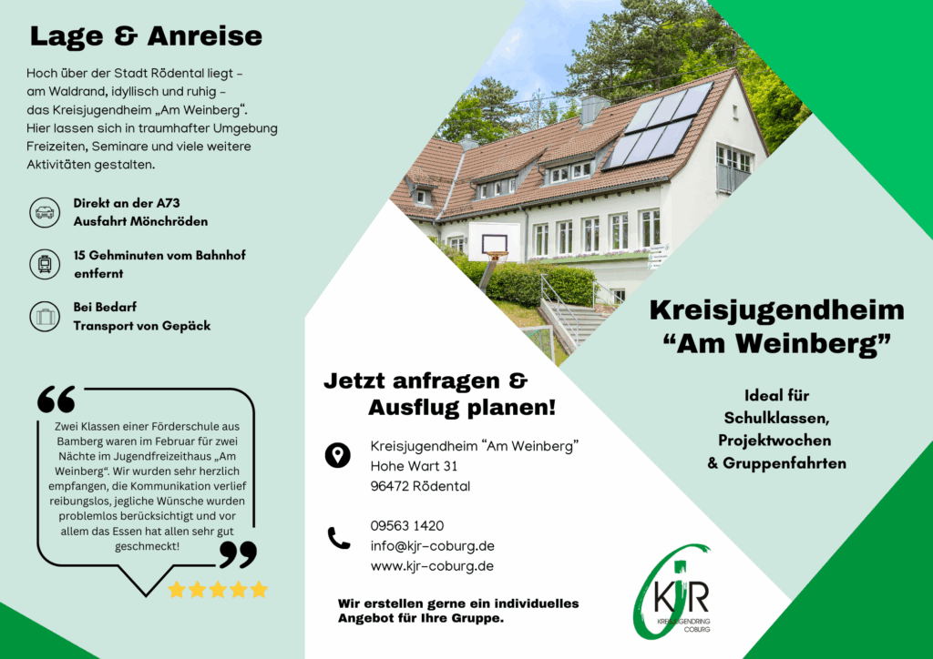 Vorderseite Flyer Kreisjugendheim